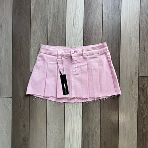 Fashionnova Firts Pleated Denim Pink Mini Skirt | NWT | Size: Small